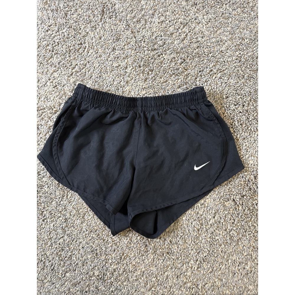Nike Girls Dri Fit Tempo Shorts‎ Liner Drawstring Black Size XS